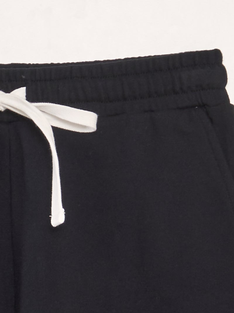 Bermudas em moletão fino Preto - Kiabi