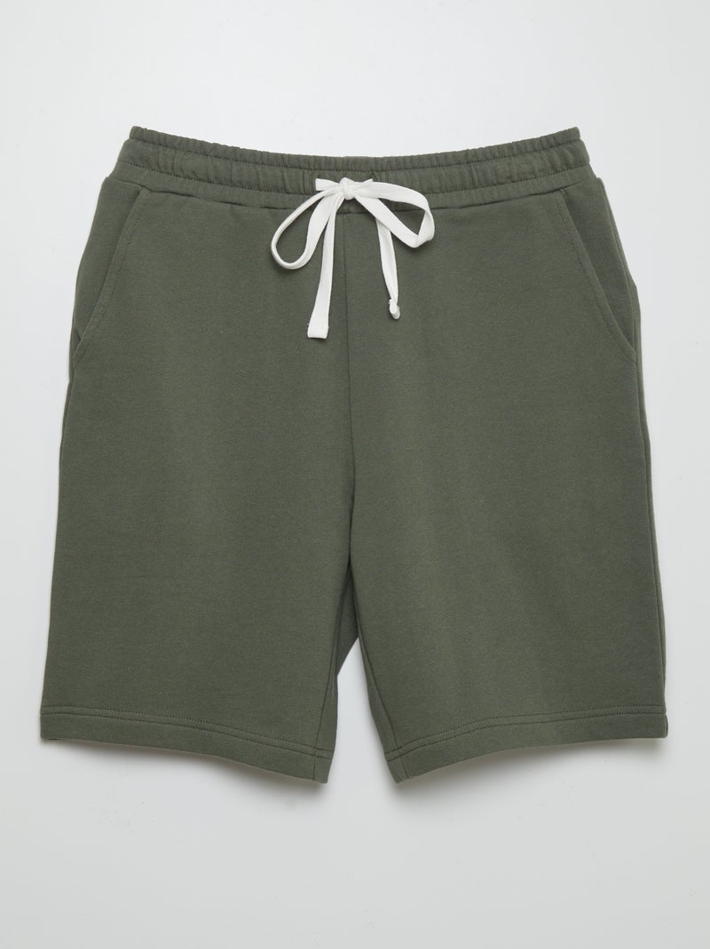 Bermudas em moletão fino VERDE - Kiabi
