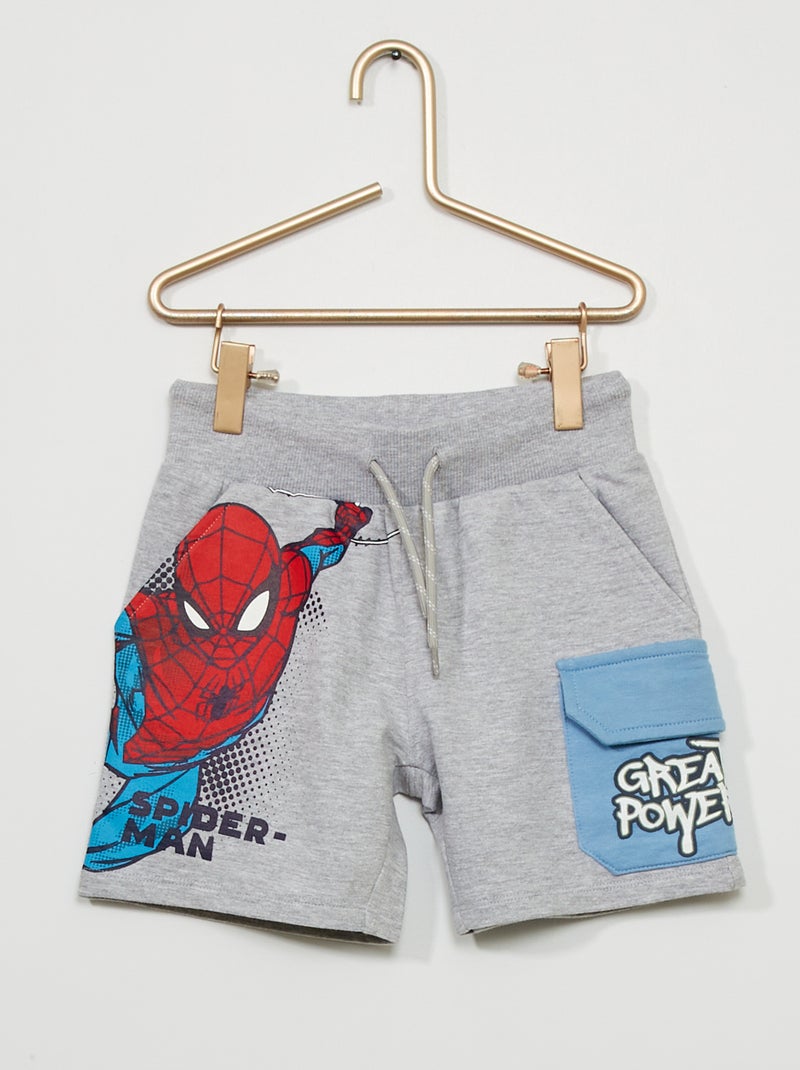 Bermudas em moletão 'Homem-Aranha' 'Mavel' Cinza - Kiabi