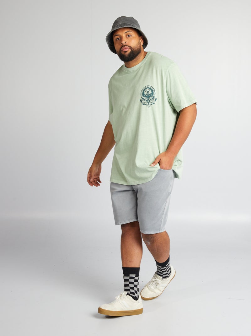 Bermudas em moletão leve AZUL - Kiabi