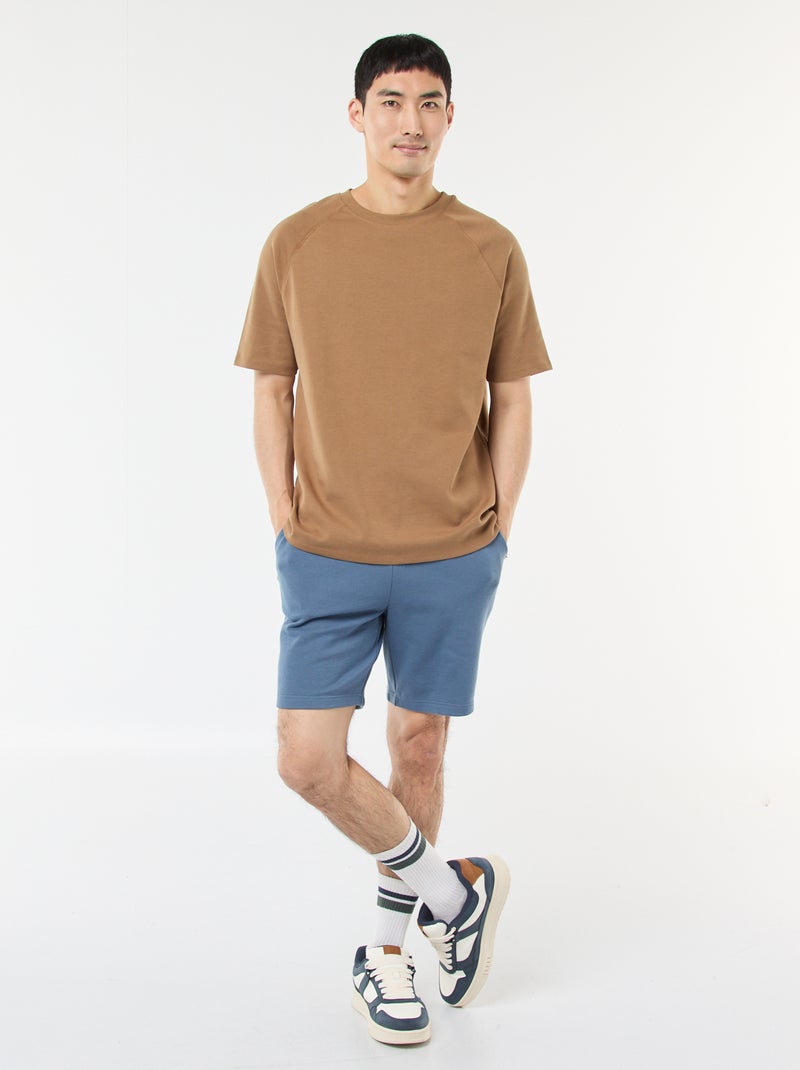 Bermudas em moletão leve Azul - Kiabi