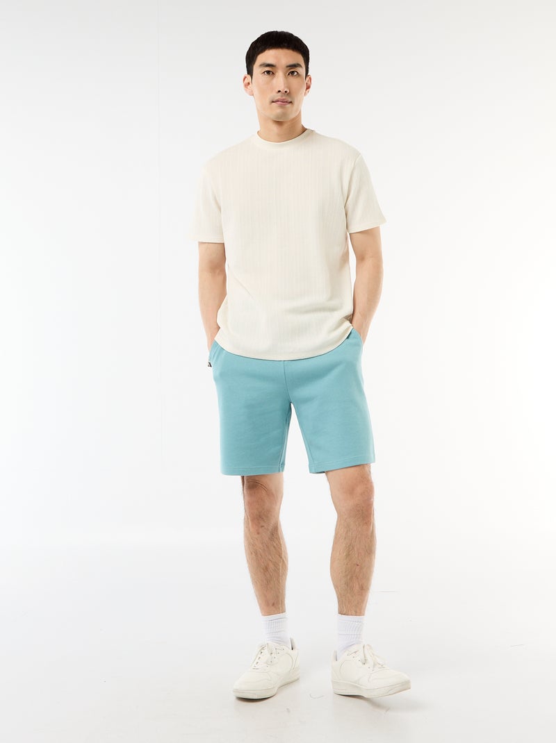 Bermudas em moletão leve Azul - Kiabi