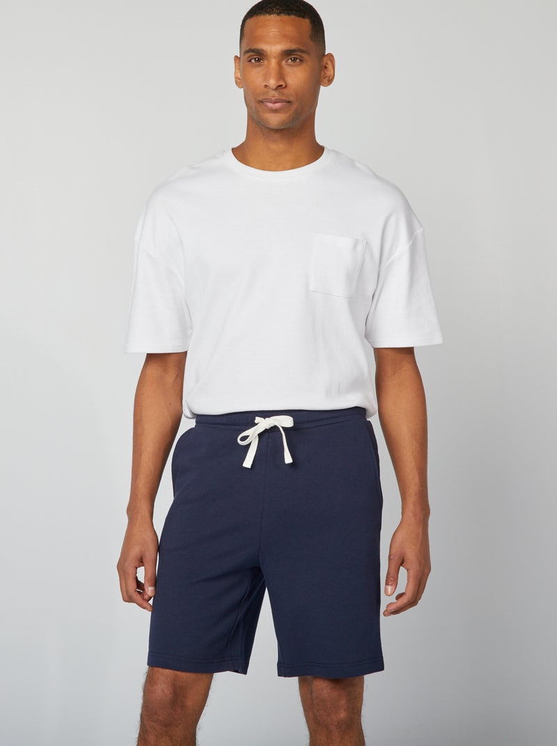 Bermudas em moletão leve Azul - Kiabi