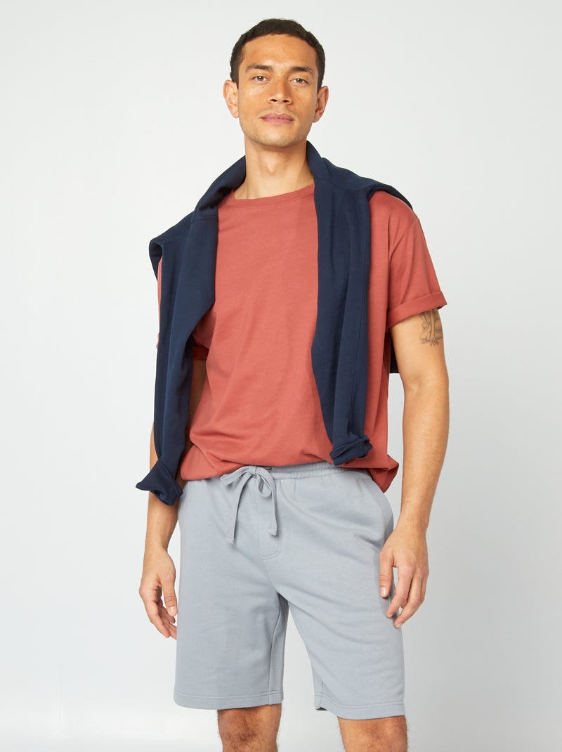 Bermudas em moletão leve AZUL - Kiabi