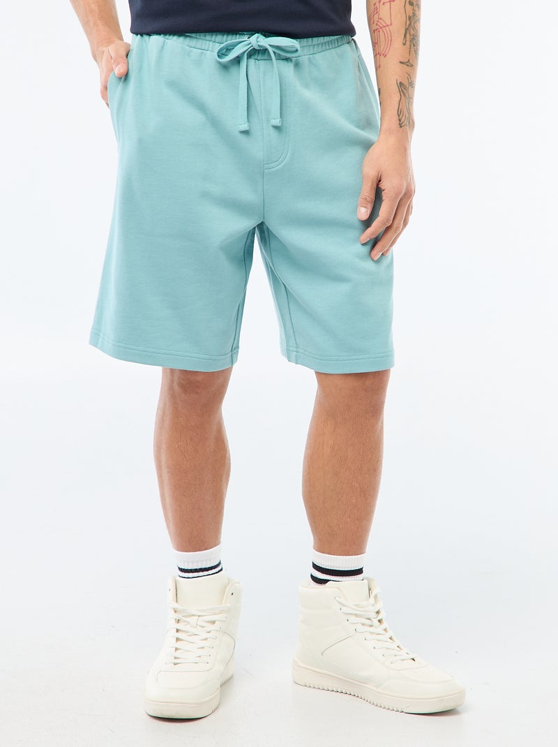 Bermudas em moletão leve Azul - Kiabi