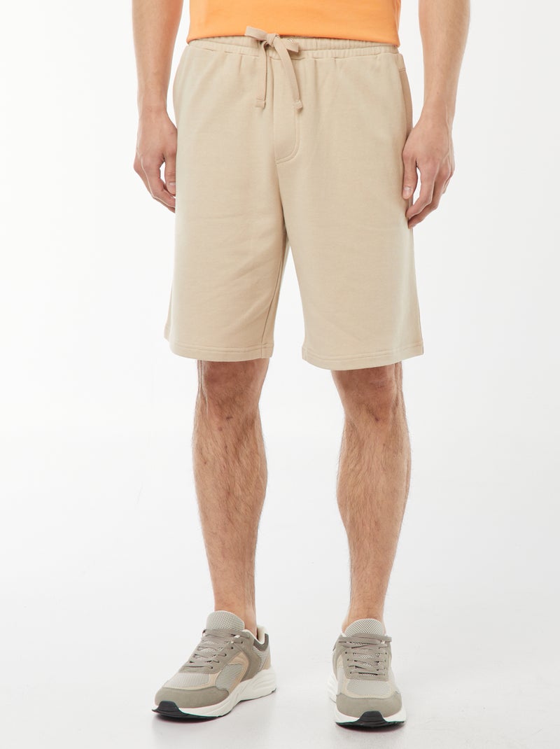 Bermudas em moletão leve Bege - Kiabi