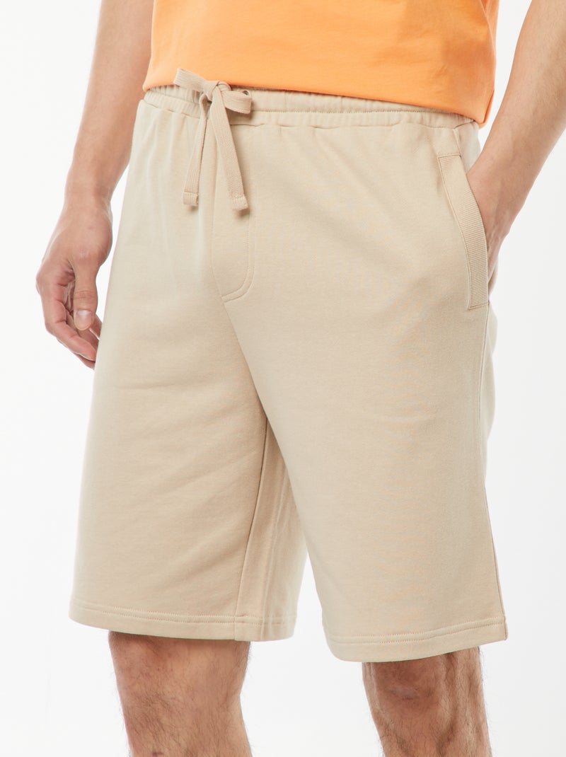 Bermudas em moletão leve Bege - Kiabi