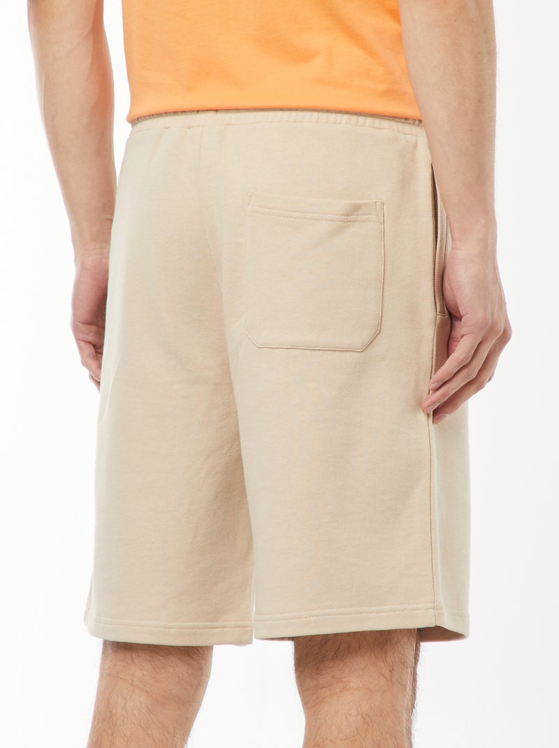 Bermudas em moletão leve Bege - Kiabi