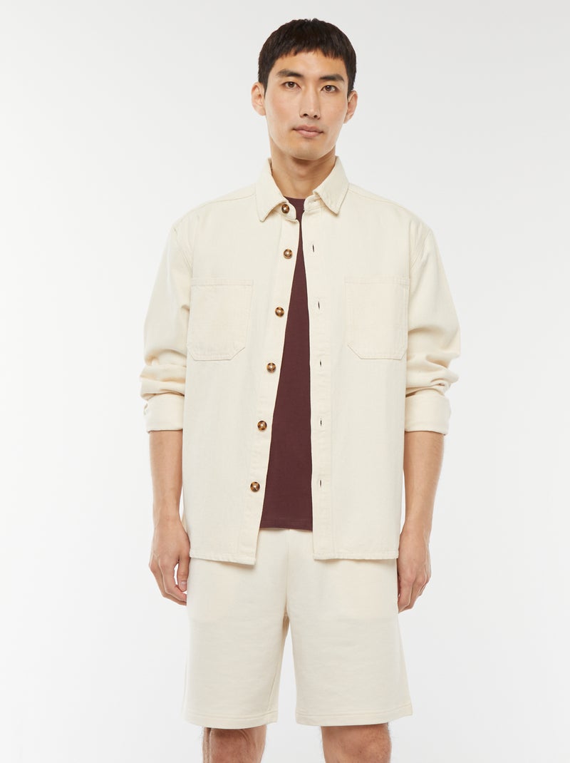Bermudas em moletão leve Branco - Kiabi