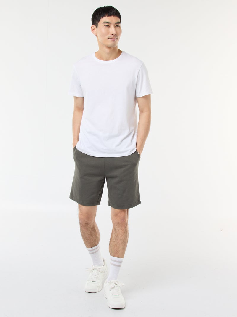 Bermudas em moletão leve Caqui - Kiabi