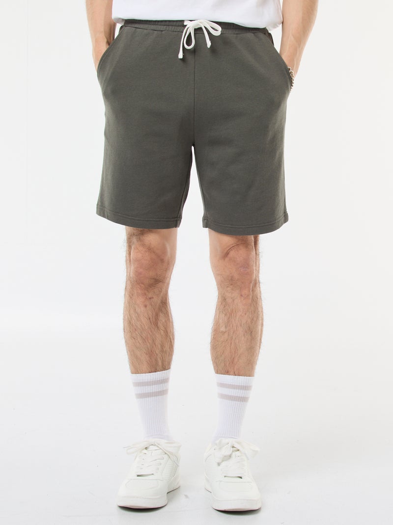 Bermudas em moletão leve Caqui - Kiabi