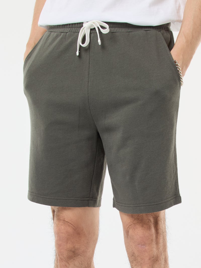 Bermudas em moletão leve Caqui - Kiabi