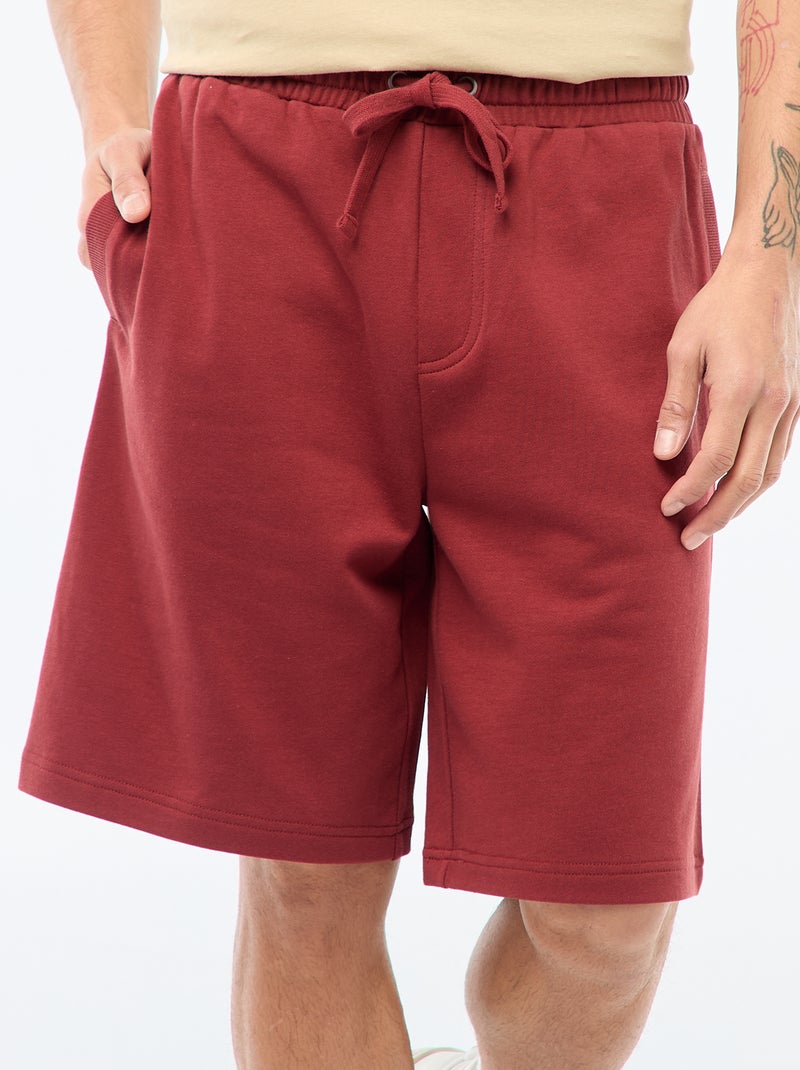 Bermudas em moletão leve Castanho - Kiabi