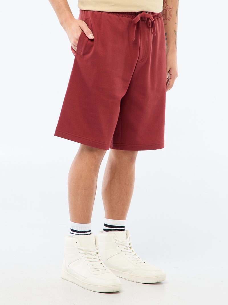 Bermudas em moletão leve Castanho - Kiabi