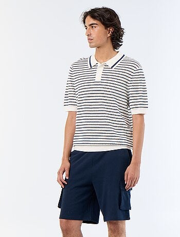Bermudas em moletão leve com bolsos de aba