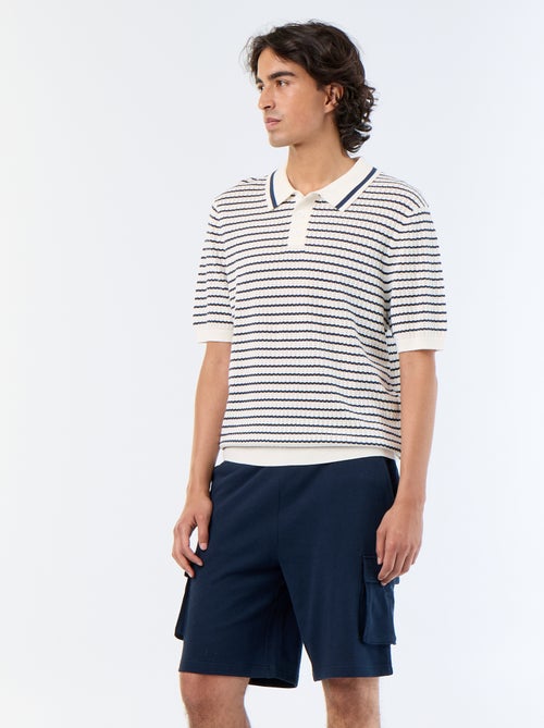 Bermudas em moletão leve com bolsos de aba - Kiabi
