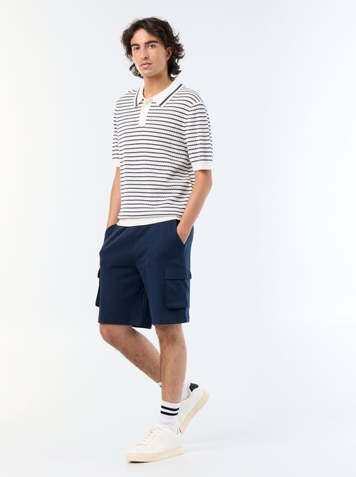 Bermudas em moletão leve com bolsos de aba - Kiabi