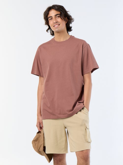Bermudas em moletão leve com bolsos de aba - Kiabi
