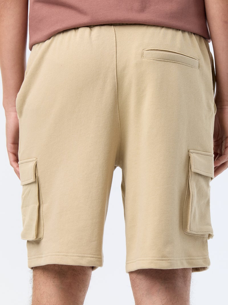 Bermudas em moletão leve com bolsos de aba Bege - Kiabi
