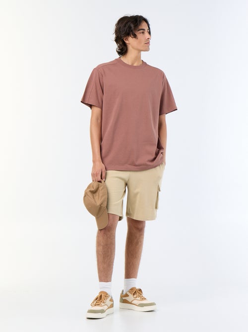 Bermudas em moletão leve com bolsos de aba - Kiabi
