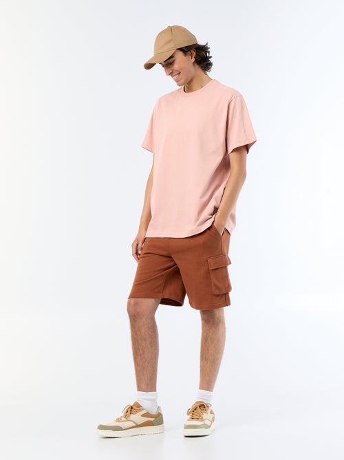 Bermudas em moletão leve com bolsos de aba - Kiabi