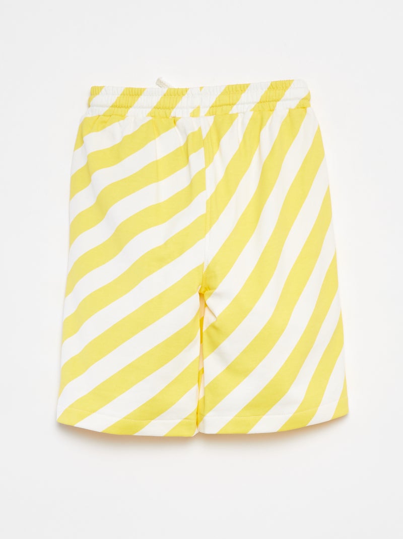 Bermudas em moletão leve com motivo AMARELO - Kiabi