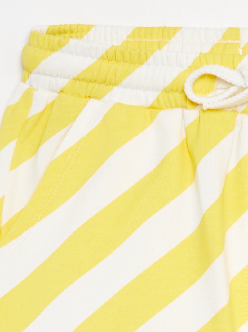 Bermudas em moletão leve com motivo AMARELO - Kiabi