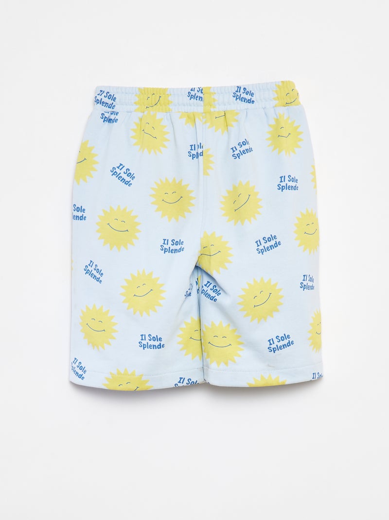 Bermudas em moletão leve com motivo AZUL - Kiabi