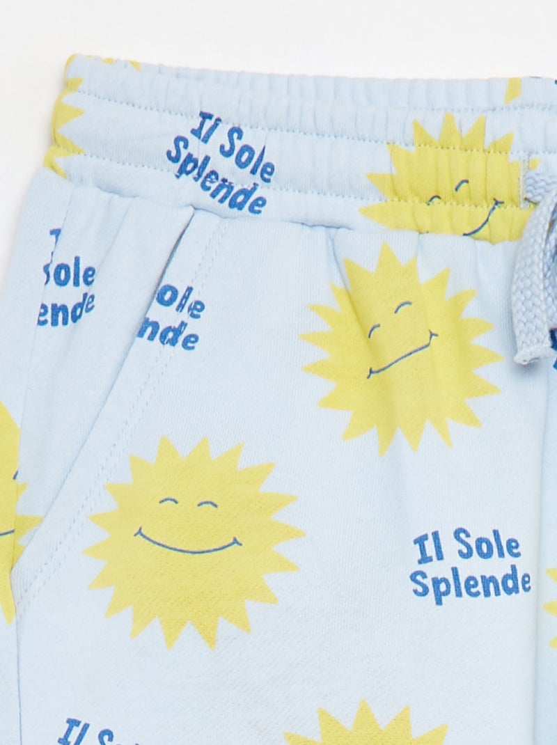 Bermudas em moletão leve com motivo AZUL - Kiabi