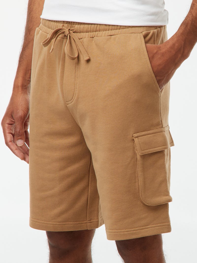 Bermudas em moletão leve com vários bolsos Bege - Kiabi