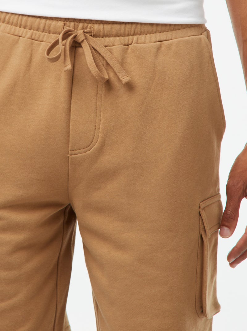 Bermudas em moletão leve com vários bolsos Bege - Kiabi