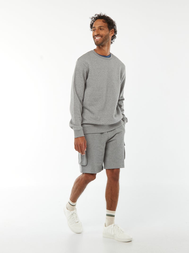 Bermudas em moletão leve com vários bolsos Cinza - Kiabi