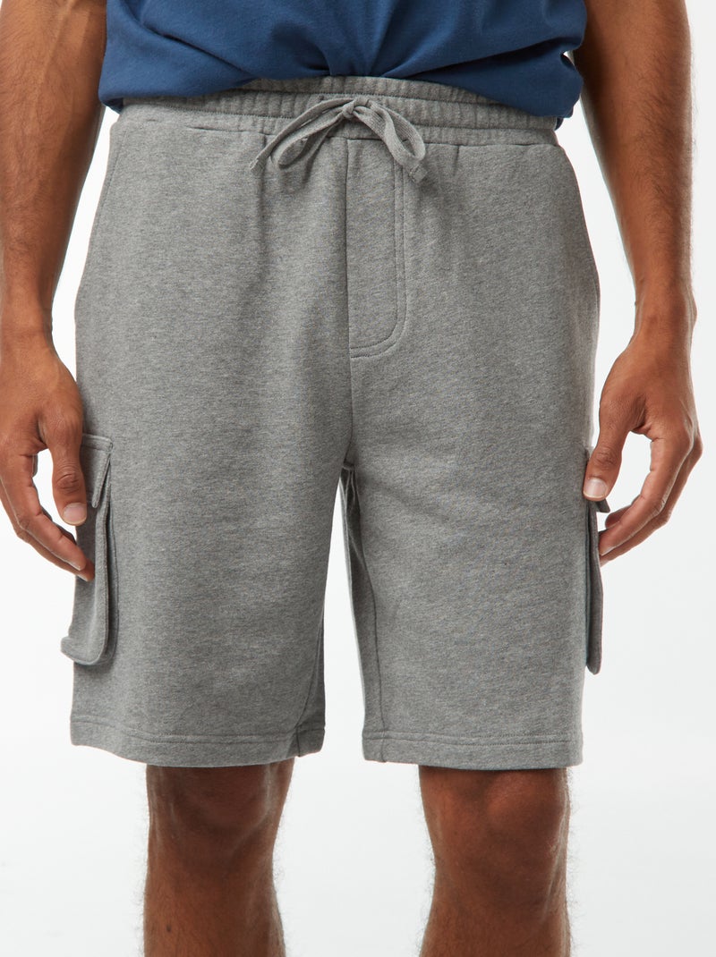 Bermudas em moletão leve com vários bolsos Cinza - Kiabi