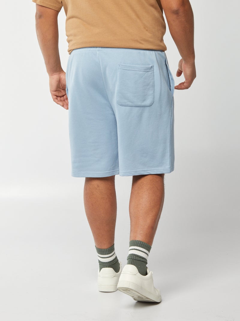Bermudas em moletão leve lisas AZUL - Kiabi