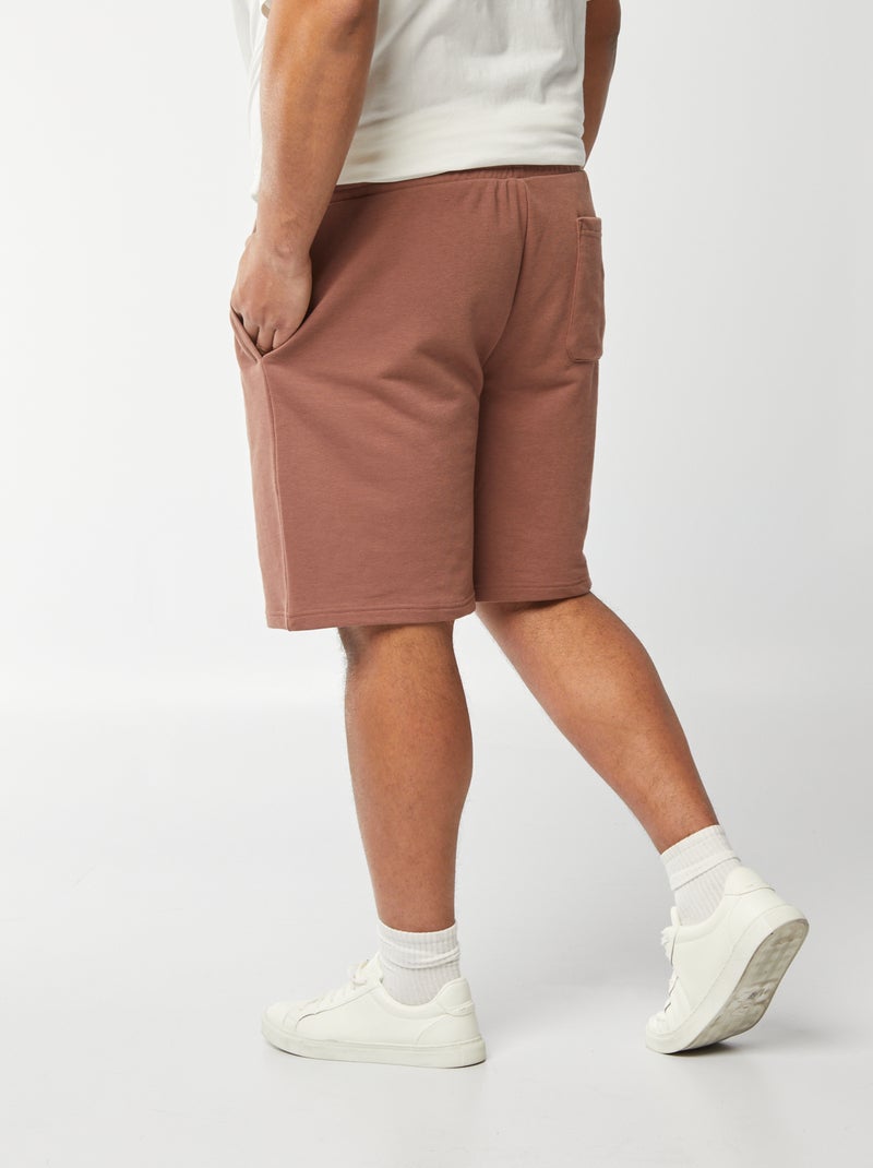 Bermudas em moletão leve lisas CASTANHO - Kiabi