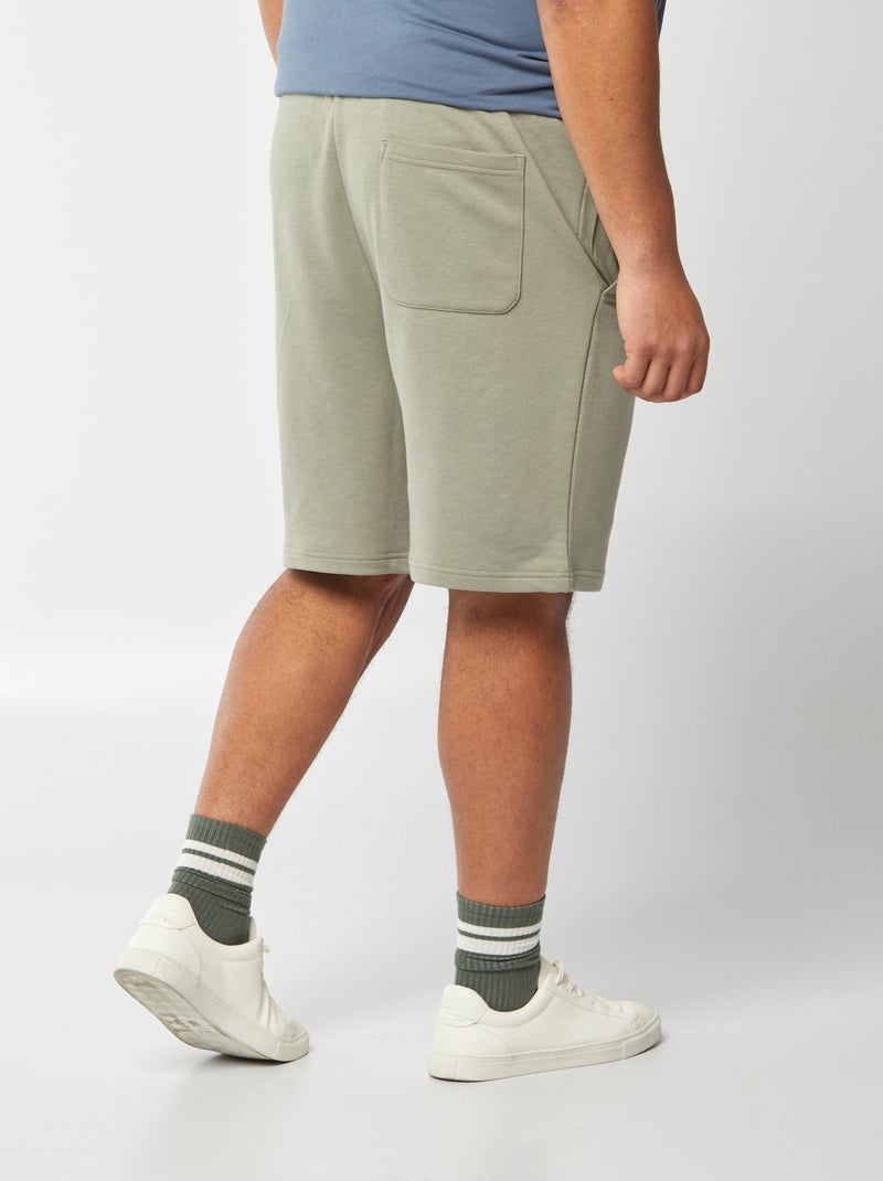 Bermudas em moletão leve lisas VERDE - Kiabi