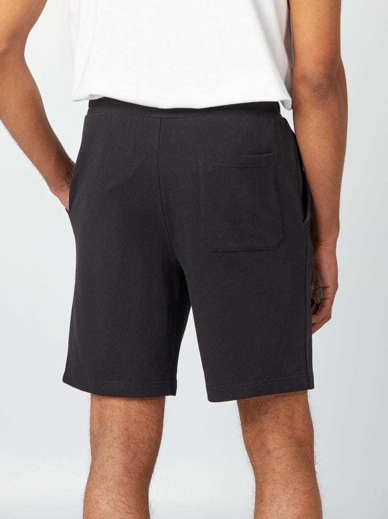 Bermudas em moletão leve Preto - Kiabi
