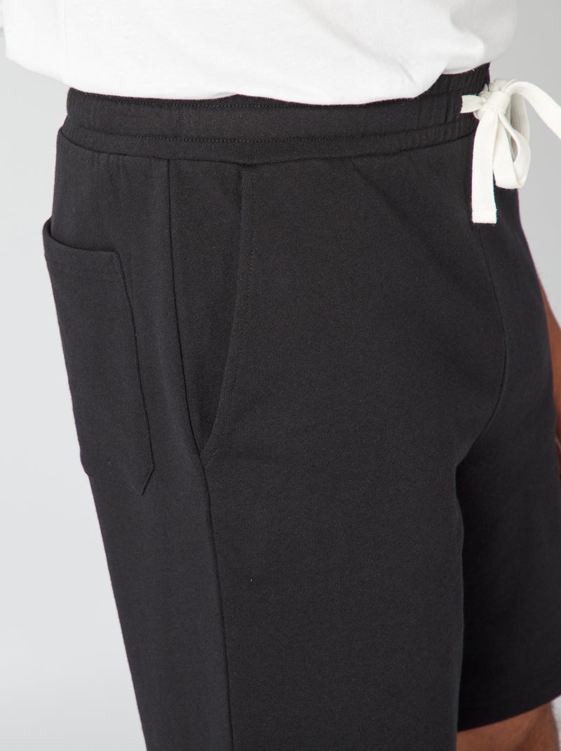 Bermudas em moletão leve Preto - Kiabi