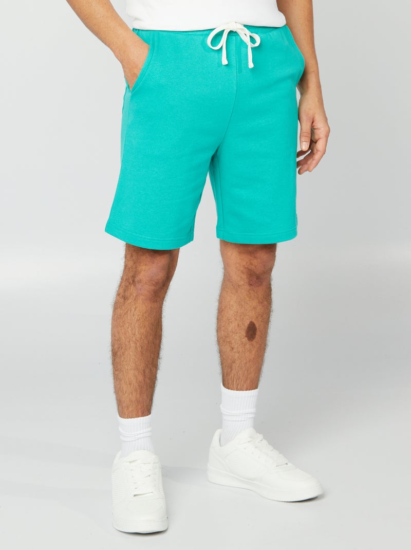 Bermudas em moletão leve VERDE - Kiabi