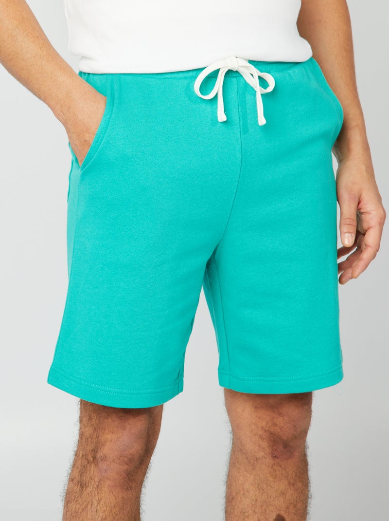 Bermudas em moletão leve VERDE - Kiabi