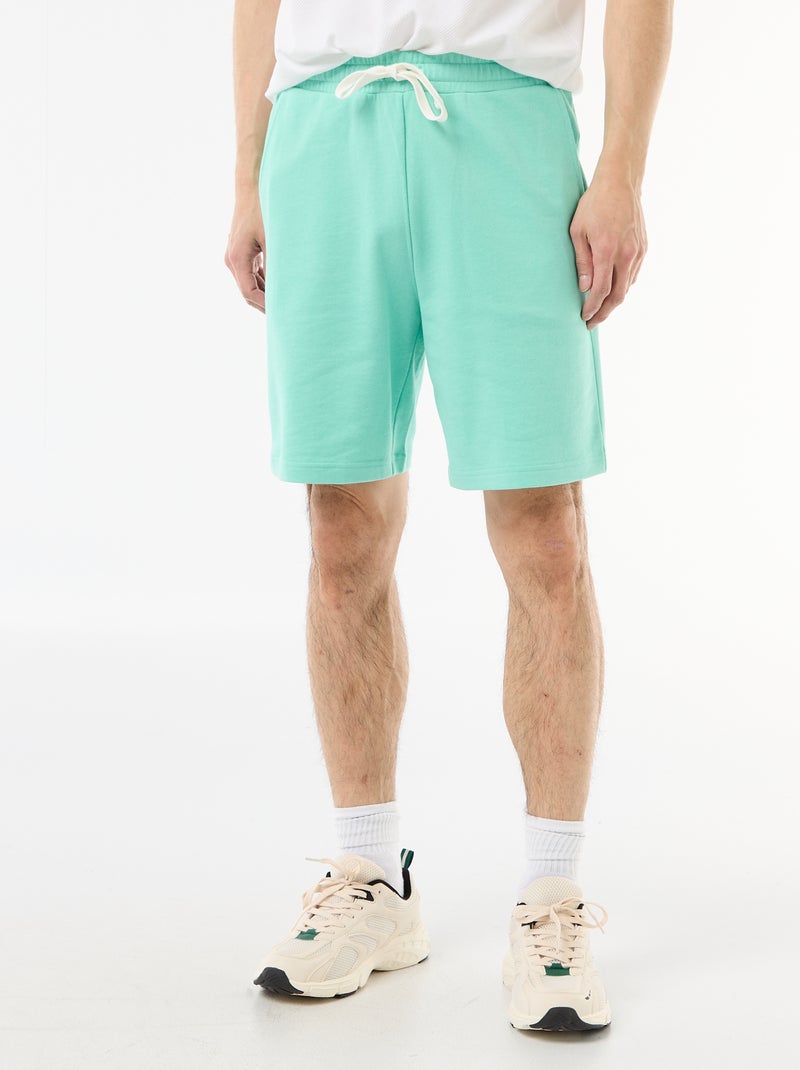 Bermudas em moletão leve Verde - Kiabi