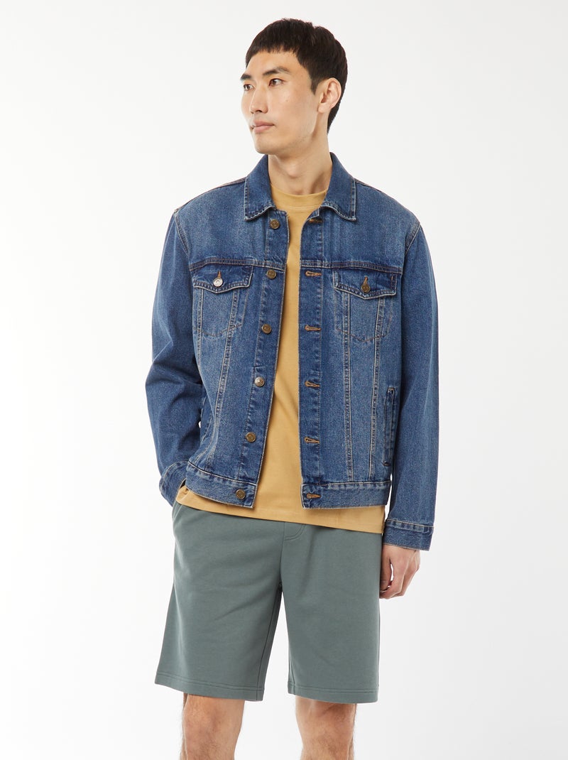 Bermudas em moletão leve Verde - Kiabi