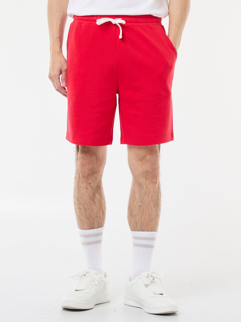 Bermudas em moletão leve Vermelho - Kiabi