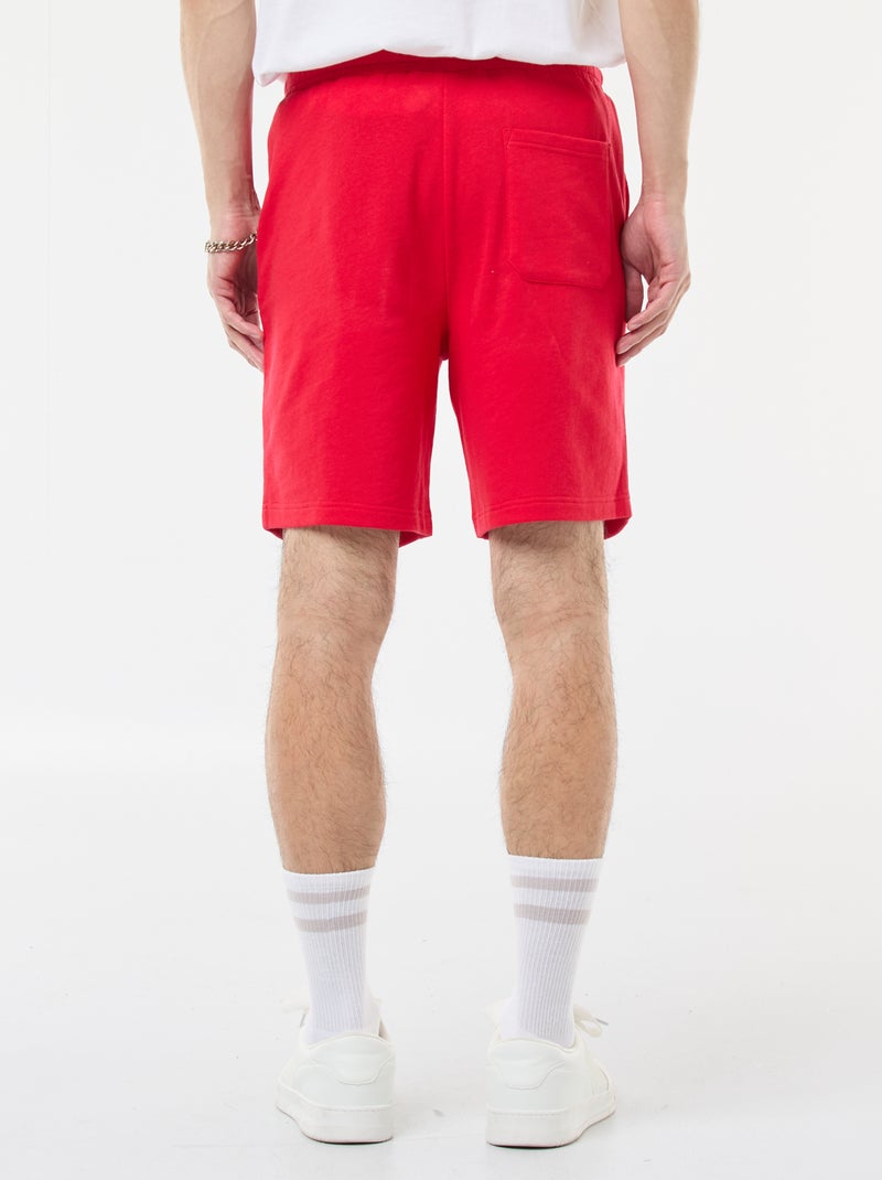 Bermudas em moletão leve Vermelho - Kiabi