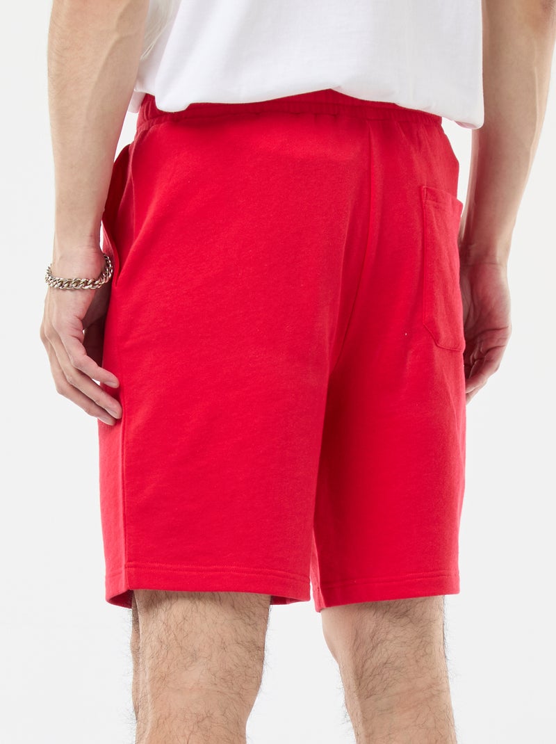 Bermudas em moletão leve Vermelho - Kiabi