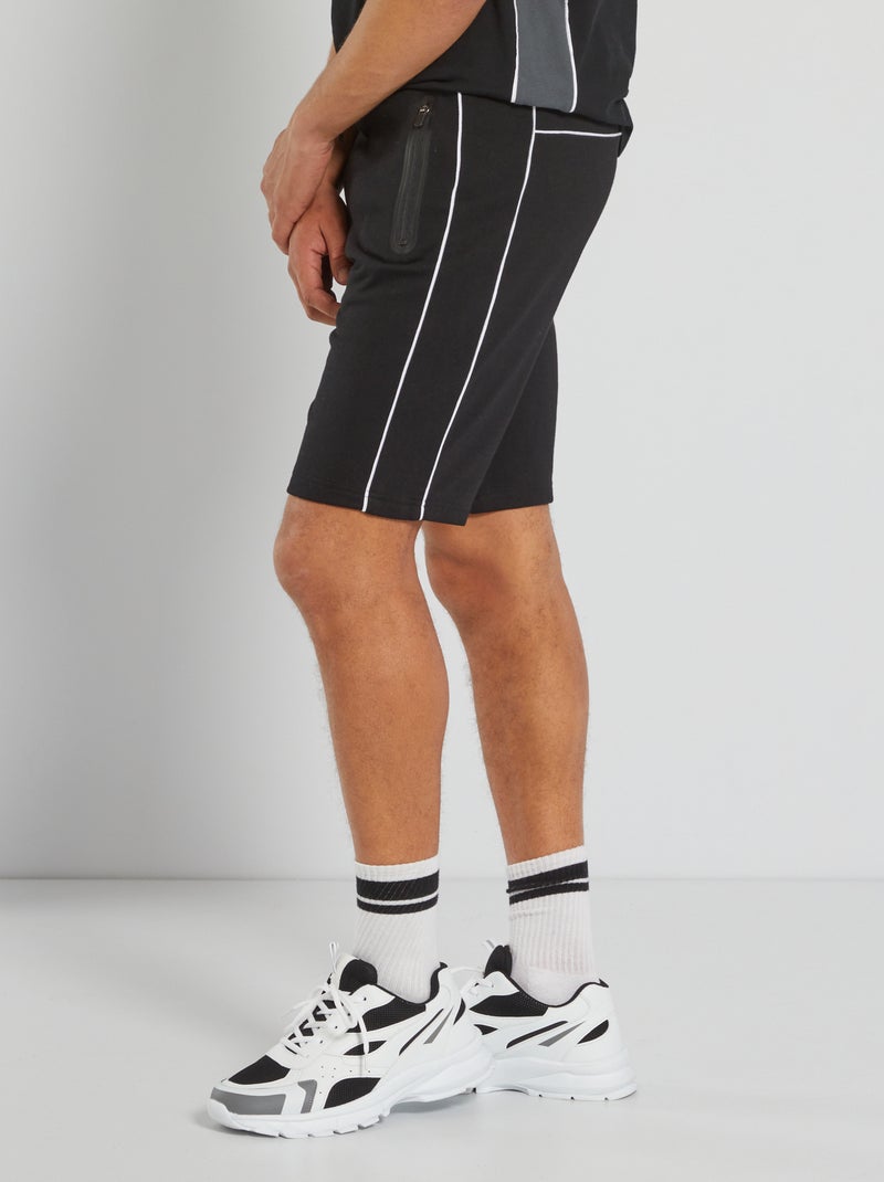 Bermudas em moletão Preto - Kiabi