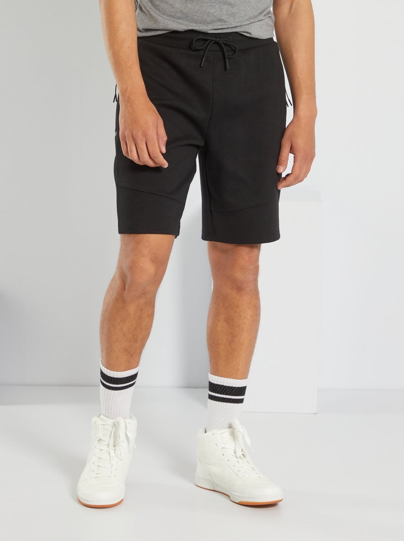 Bermudas em moletão Preto - Kiabi