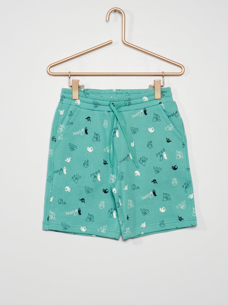 Bermudas em moletão VERDE - Kiabi
