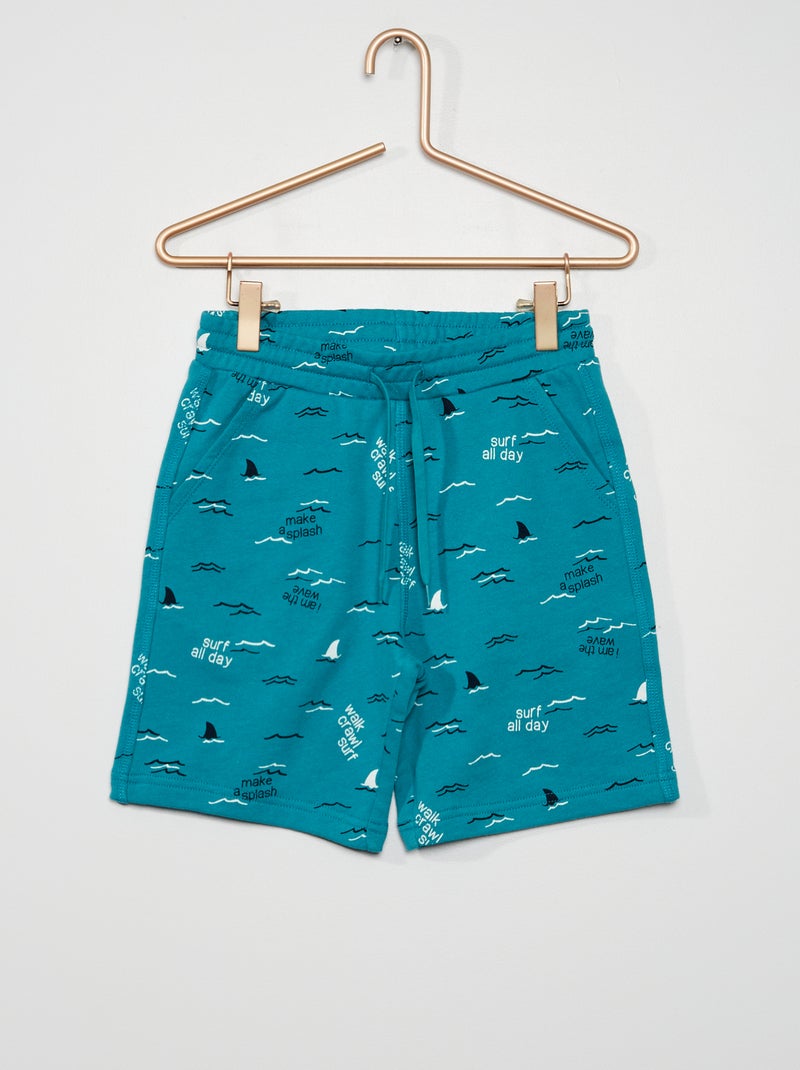 Bermudas em moletão VERDE - Kiabi