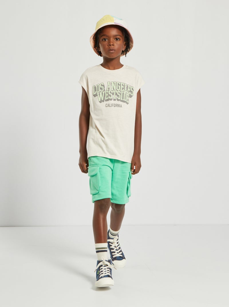 Bermudas em moletão VERDE - Kiabi